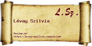 Lévay Szilvia névjegykártya