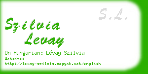 szilvia levay business card