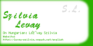 szilvia levay business card